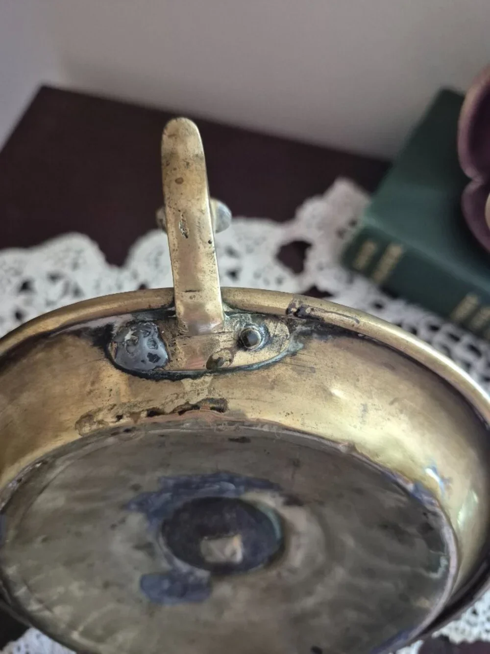 Antique Brass Chamberstick Candle Holder